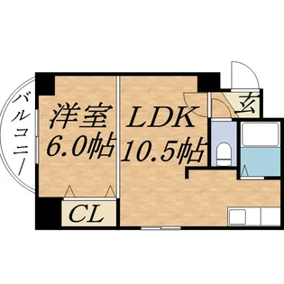 1LDKの間取り画像