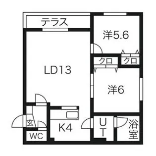 クレストハウス1816【4階】の間取り