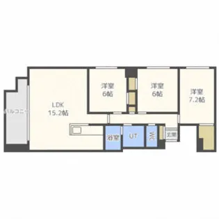 クレステージ宮の森【6階】の間取り