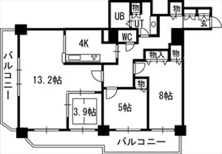 知事公館前タワーレジデンス【00904号室】の間取り