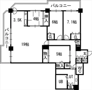 知事公館前タワーレジデンス【02002号室】の間取り