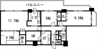 知事公館前タワーレジデンス【00701号室】の間取り