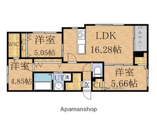 北海道札幌市中央区宮の森二条16丁目【マンション】の間取り