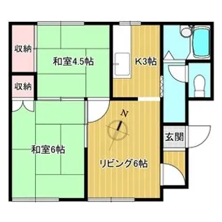 六条ハイツ【1号室】の間取り