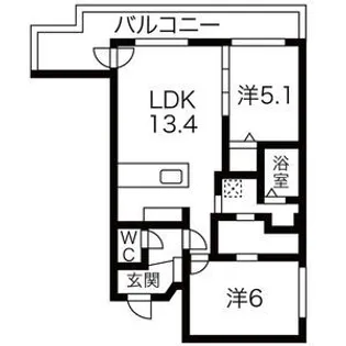 ASSE円山桜並木【5階】の間取り
