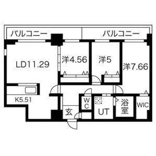 コローレ知事公館前【1001G号室】の間取り