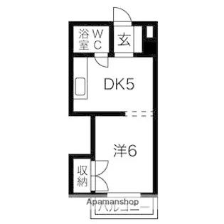 パインスタービル【602号室】の間取り