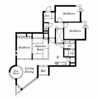 フォレストヒルズ宮の森【103号室号室】の間取り