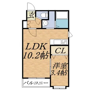 クラージュ行啓II【321号室】の間取り
