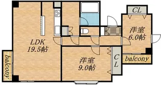 クレステージ南6条【7階】の間取り