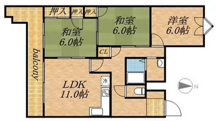 メゾン伏見【306号室】の間取り
