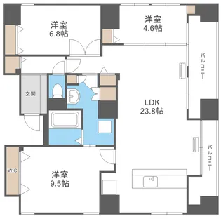 ビッグタワー大通公園【25階】の間取り