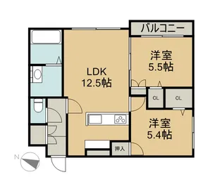 クレマティス円山【2階】の間取り