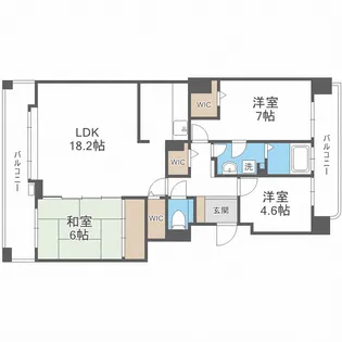 ダイアパレスガレリアシティウエストウィング【4階】の間取り
