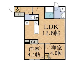 シティレジデンス啓明【2階】の間取り