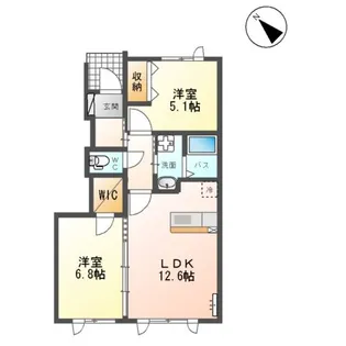 モンテ・リヴィエール【1階】の間取り