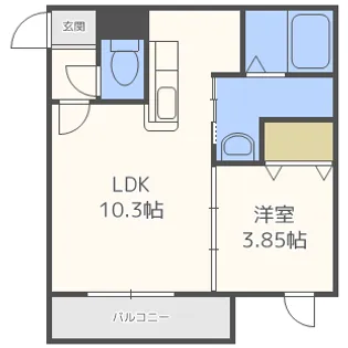インデックス中の島【405号室】の間取り