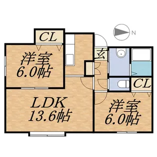 メゾンドゥーズ【1階】の間取り