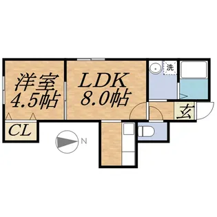 パームツリー【202号室】の間取り