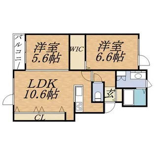 パピヨン・ドゥ・ラ・シレーヌ【302号室】の間取り