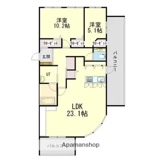 グランファーレ桑園レジェンドスクエア【7階】の間取り