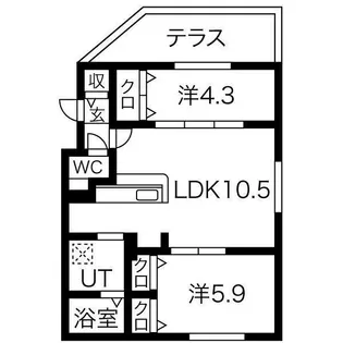 ヴォヤージュ円山【1階】の間取り