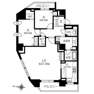 ザ・パークハウス円山【11階】の間取り