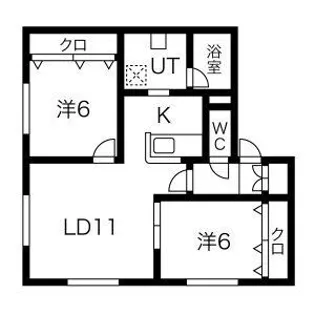 クラリス菊水【1階】の間取り