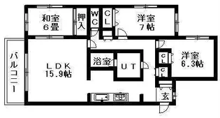 北海道札幌市中央区宮の森二条10丁目【マンション】の間取り