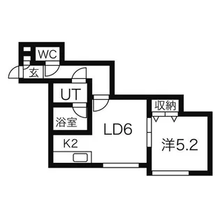 ハピネス北2条Ⅱ【102号室】の間取り