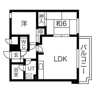 旭山シャトー桂和【204号室】の間取り