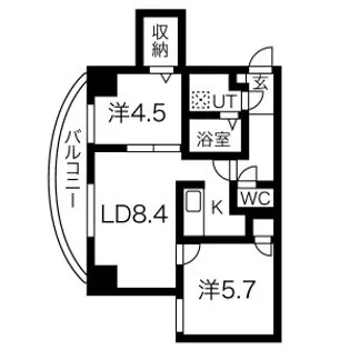 サイレンス宮の森アネックス【2階】の間取り