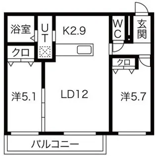 ルヌアージュ山鼻【303号号室】の間取り
