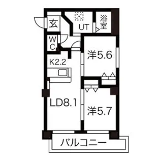 HGS山鼻【701号室】の間取り