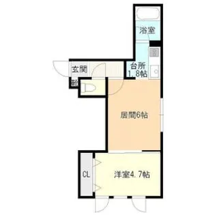 ツインズ南8条弐番館【2階】の間取り