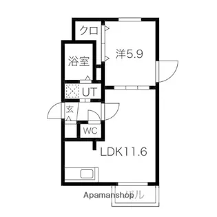 北海道札幌市西区西野二条2丁目【マンション】の間取り