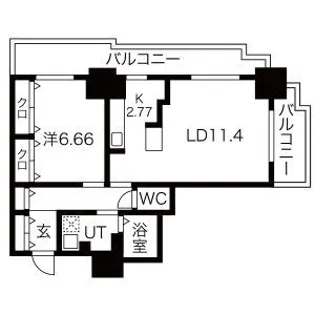パシフィックタワー札幌【2階】の間取り