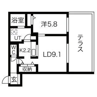 ラフィナート発寒中央【4階】の間取り