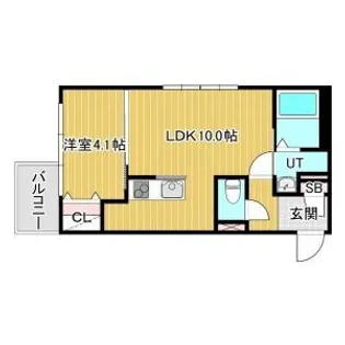 ビナーリオ旭山公園通【102号室】の間取り