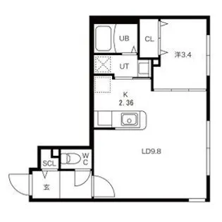 LA CASA DEL SOLE(ラカーサデルソーレ)【3階】の間取り