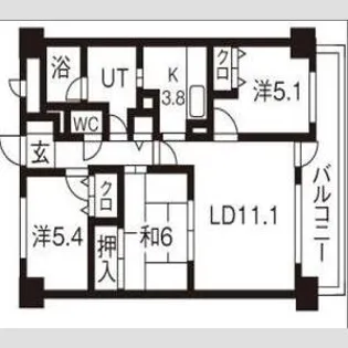 パークノヴァ北円山【3階】の間取り