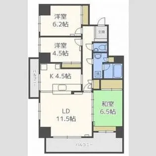 Kレジデンス山鼻【2階】の間取り