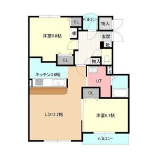 エレガンス福住【4階】の間取り