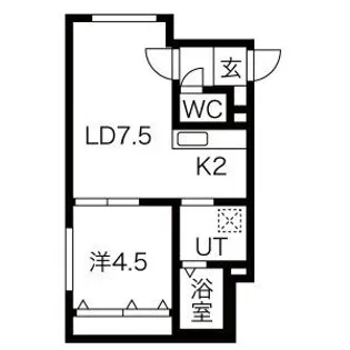 CIGAL(シーゲル)二十四軒【1階】の間取り