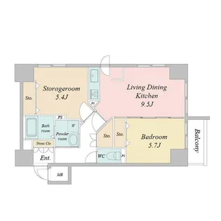 UURコート札幌南三条プレミアタワー【0910号室】の間取り