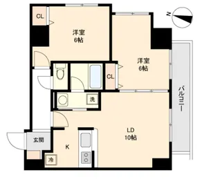 ラクラス円山公園【0901号室】の間取り