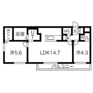 ラ・メゾン宮の沢【4階】の間取り