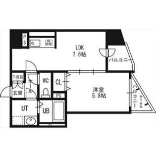 1LDKの間取り画像