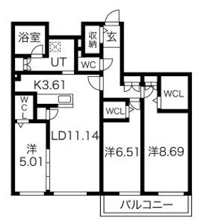 アルファスクエアS17【408号室】の間取り