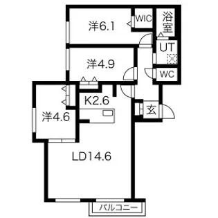 アルファスクエア円山2条【4階】の間取り